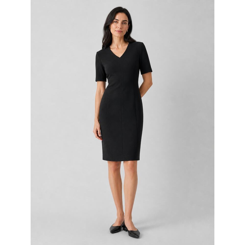 CAbi 3101 Claire Black Ponte Knit Sheath Dress Size 4 Career LBD